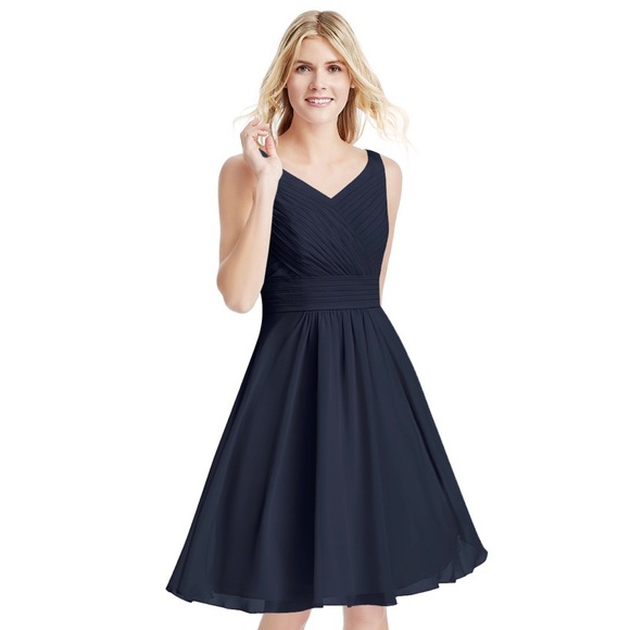 Azazie Grace - Dark Blue size 2 - Picture 1 of 9